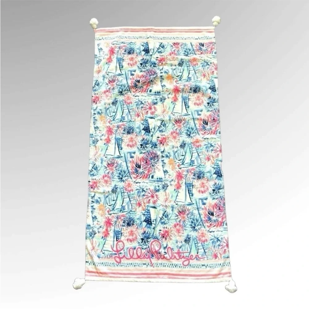 New! LILLY PULITZER TASSEL Beach Bath Towel